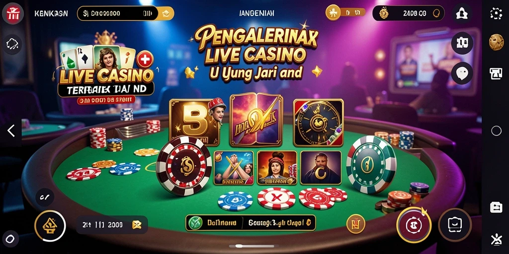 Screenshot 8II menunjukkan dealer langsung dalam permainan Live Casino.