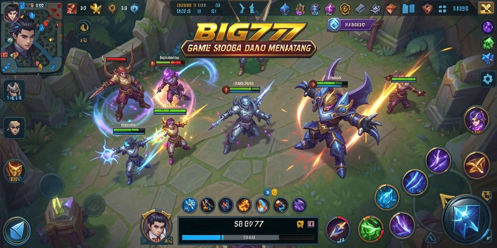 Tampilan gameplay epic dan karakter yang dinamis di BIG77.