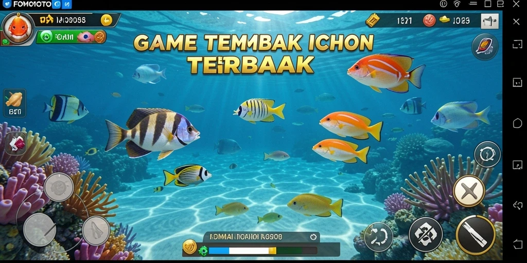 Tampilan gameplay FOMOTOTO yang seru dan menantang dalam Tembak Ikan.