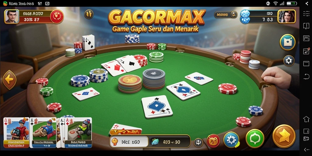 Tampilan gameplay seru dalam GACORMAX yang menampilkan permainan Gaple.