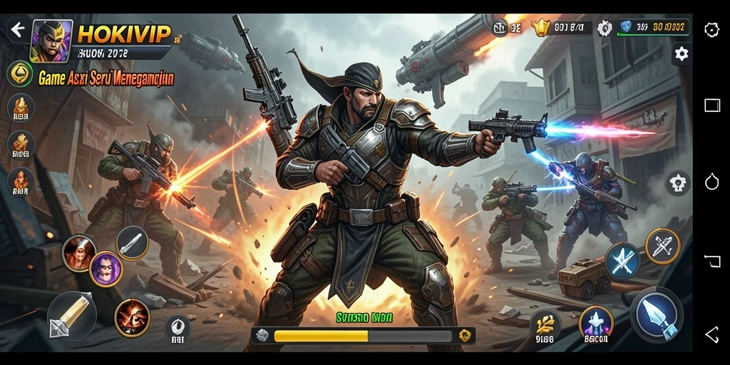 Tampilan seru dari gameplay HOKIVIP dengan aksi mendebarkan.
