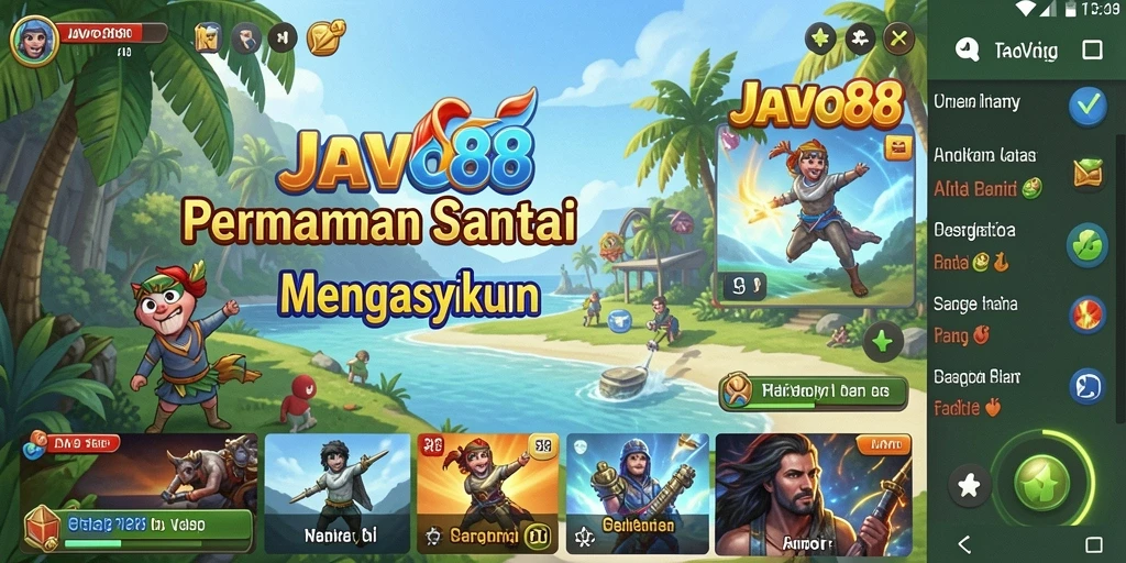 Tampilan gameplay JAVO88 yang ceria dan mengasyikkan.
