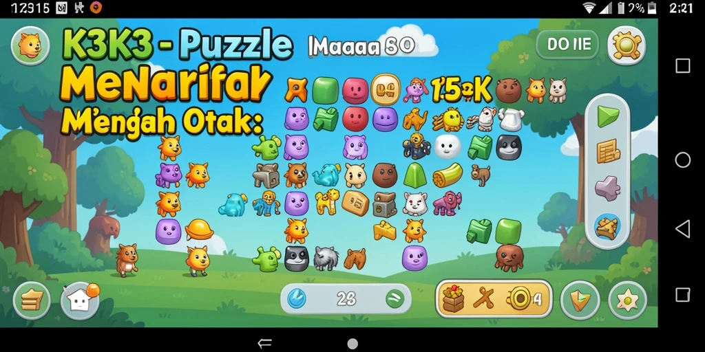 Screenshot K3K3 menampilkan gameplay Puzzle yang menantang dan menyenangkan.