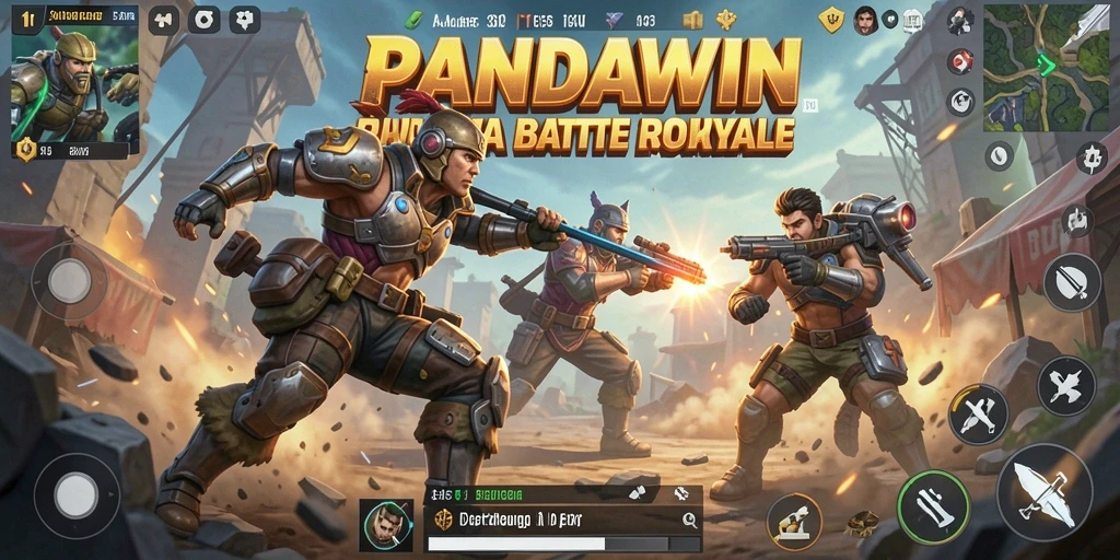 Tampilan gameplay seru di arena pertarungan PANDAWIN.