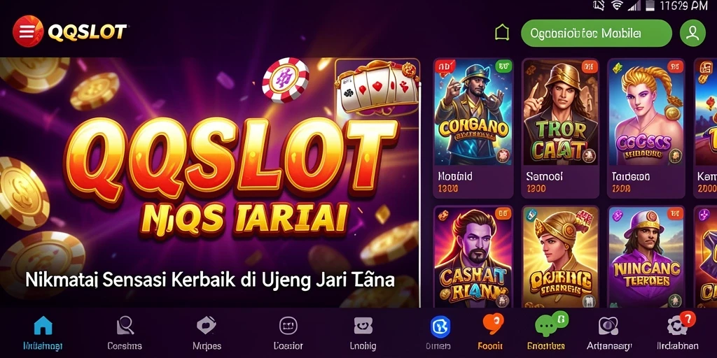 Screenshot QQSLOT menampilkan pengalaman bermain slot yang mendebarkan.