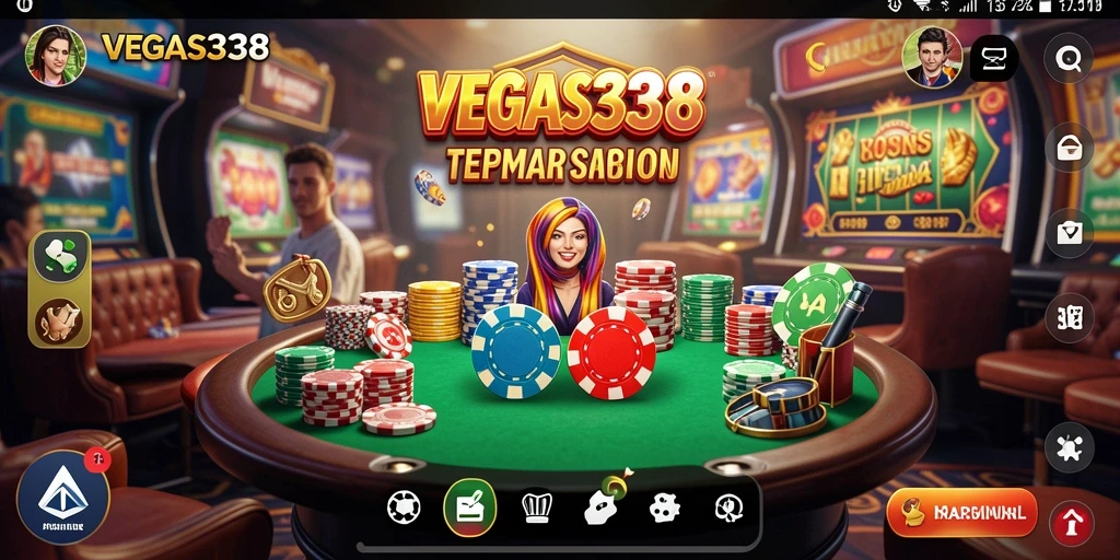 Tampilan gameplay menarik dari VEGAS338 yang memperlihatkan suasana kasino.