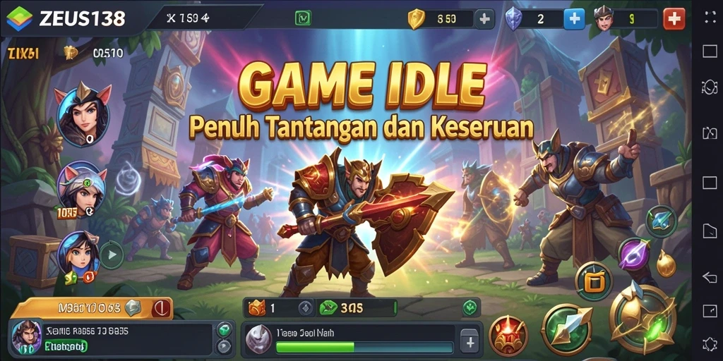 Screenshot utama ZEUS138 menunjukkan gameplay Idle yang seru dan mengasyikkan.