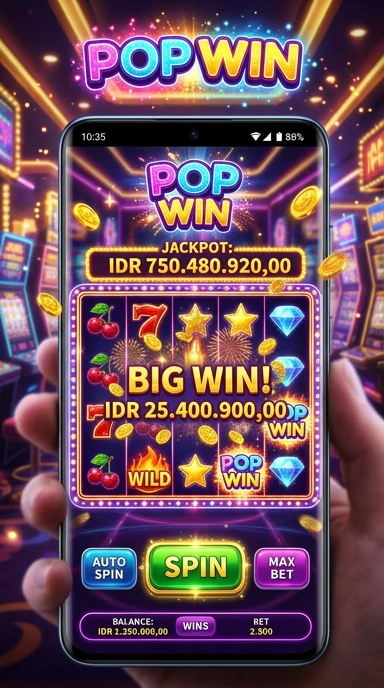 Tampilan utama aplikasi popwin yang sederhana dan mudah digunakan.